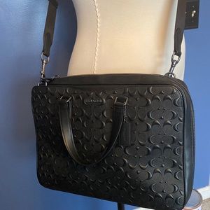 NWOT Coach Graham Slim Brief In Signature Leather